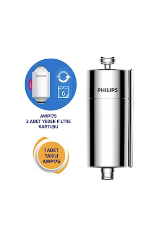 Philips Duş Filtresi Cilt ve Saç Dostu Awp1775P3ch Krom (3'lü Set)