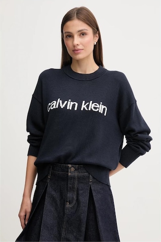 Calvin Klein Ck Lv047c311g Cotton Graphic Pullover Kadın Sweaters-11650 Gri