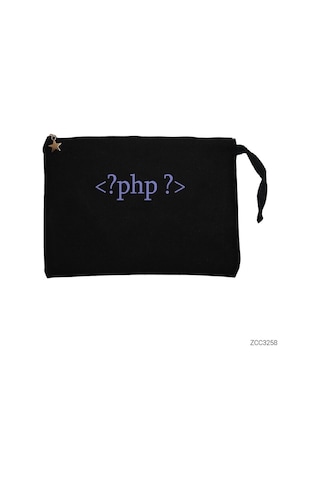 Zepplin Giyim Php Tags Siyah Clutch Astarlı Cüzdan / El Çantası Siyah