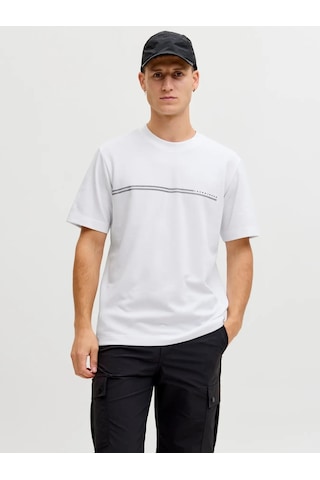 Jack & Jones Jack&jones Jcofusion Chest Brand Tee Ss Erkek T-shirt 12289936 Beyaz