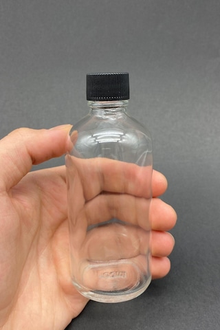 Rotanev 6 Adet Şeffaf Cam Shot Şişesi Sızdırmaz Siyah Plastik Kapaklı Kolonya Koku Süs Çok Amaçlı Şişe 100 ML