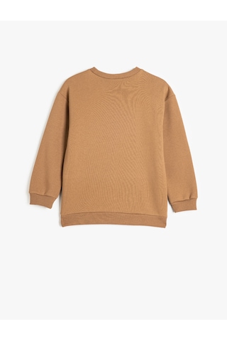 Koton Basic Sweatshirt Uzun Kollu Bisiklet Yaka Kahverengi 5wkb10071tk Kahve