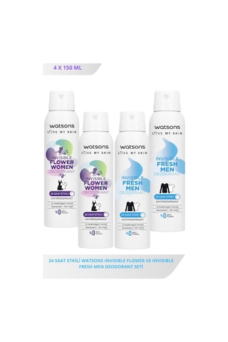 Watsons Invisible Flower 150 Ml X2 Ve Fresh Men 150 Ml X2 Deodorant Seti Fresh