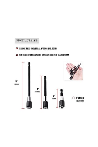 Tongxida 105 Dönüşlü Elektrikli Vidalama Seti - 7 Parça Manyetik Uzatma Çubuklu, Dar Alanlar İçin, Akıllı