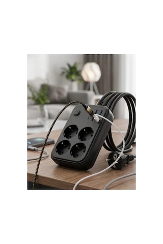 Akım Korumalı Çoklu Priz 4 Usb 2 Type C 4 Priz Güvenli Ve Hızlı Şarj Renkli 1 - 10 M