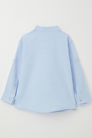 Breeze Erkek Çocuk Gömlek Harf Nakışlı Düğmeli 3-7 Yaş, Açık Mavi Açık Mavi