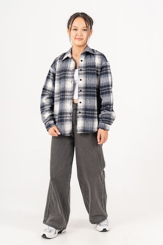 Kız Çocuk Yumuşak Dokulu Kareli Oduncu Gömlek 3172 Siyah