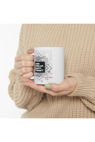 Mimarlara Özel Sanatsal Kupa Bardak Tasarım Ve Kahve Tutkunları İçin Muhteşlem Hediyelik Beyaz