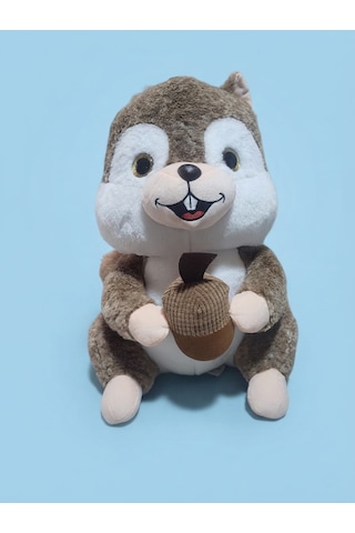 Peluş Sincap 50 Cm Koyu Kahverengi Kırçıllı