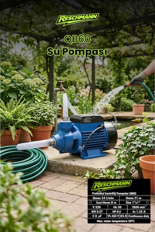 Reschmann R-qb60 Micro Vortex Pompa Su Pompası 0.5 Hp 1 Inc
