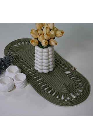 Zengin Design Home Zdh-805 Oval Runner Haki