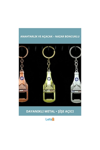 Metal Sultanahmet Tasarımlı Anahtarlık Ve Şişe Açacak Çok Renkli