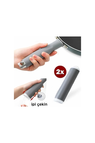 Pratik Isı Yalıtımlı Kaydırmaz Silikon Tava Sapı Tutacağı 2li Set Renksiz