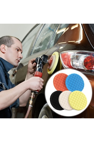Lemestar 5'li Araba Cila Pedi Seti - 6,5 İnç Otomobil Ve Yatlar İçin Çizik Giderme & Parlatma