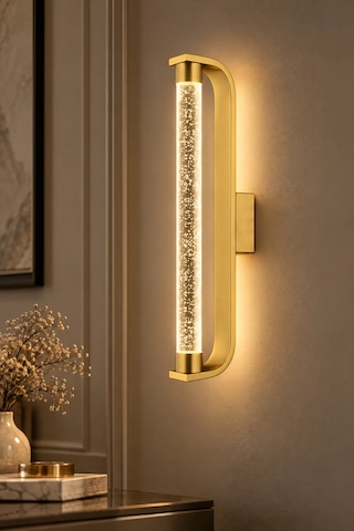 Premıum Modern Gold Led Duvar Apliği 3 Renk Dekoratif Duvar Aydınlatması 8w 45 Cm
