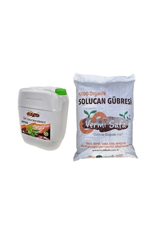 Vermisafa %100 Organik Solucan Gübresi 20 KG Katı + 20 L Sıvı