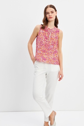 Stella Pulvis Çok Renkli Düğme Detaylı Kolsuz Bluz Çok Renkli