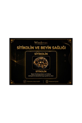 Windevax Sitikolin Ginkgo B1 Vitamini B6 Vitamini B12 Vitamini İçeren Takviye Edici Gıda 60 Kapsül