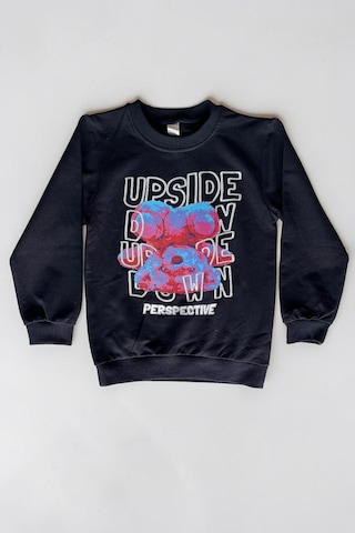Minik Motion 3'lü Set Çocuk Baskılı 2 İplik Penye Sweatshirt Siyah - Açık Yeşil - Turuncu