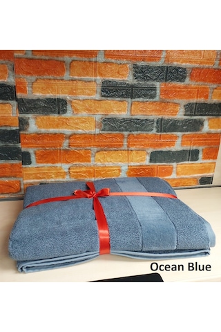 Özdilek Svv Border Yeni Seri Banyo Havlusu 76x147 - Ocean Blue Okyanus Mavisi