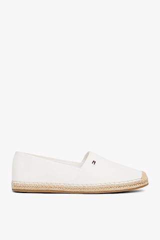 Tommy Hilfiger Kadın Th Bayrak Nakışlık Canvas Espadrille Loafer Ayakkabı - Ekru Ecru