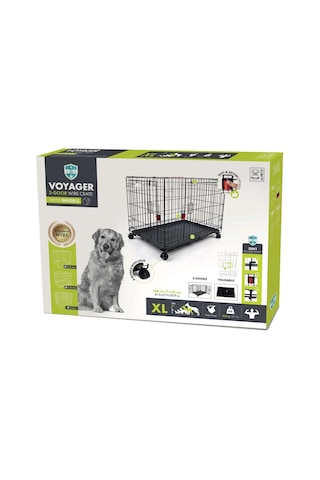 M-pets Voyager Tekerlekli 2 Kapılı Köpek Kafesi Xlarge Siyah 106x71x76 Cm