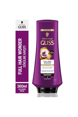 Gliss Full Hair Wonder Dökülme Karşıtı Saç Bakım Kremi 360 Mlx3 Adet set-hnkl-1515-753