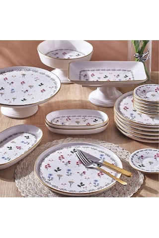 Fecra Mistral 18 Parça Servis Ve Sunum Seti Beyaz