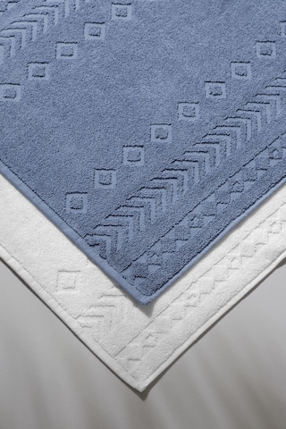 Oscuro Bathmat Sky - Ekstra Yumusak, Modern %100 Pamuk 50X75Cm. A Beyaz