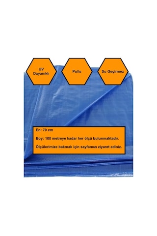 0.7x13 Metre Mavi Balkon Örtüsü Branda. Seperatörü. Balkon Çadır Bezi. Uv Dayanımlı