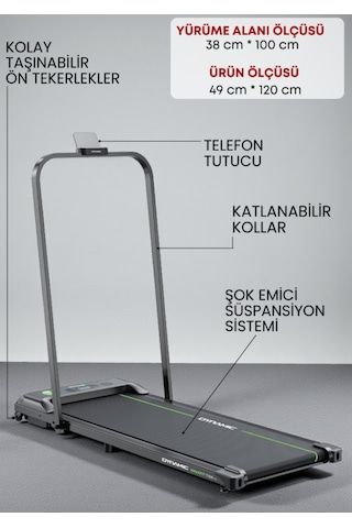 Dynamic Walkfitpad T500 Enerji Tasarruflu Yağlama Gerektirmeyen Koşu Bandı