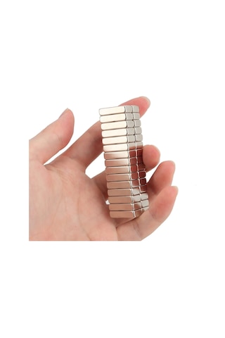 2 Adet 20x10x5 Mm Neodyum Magnet N35 Güçlü Mıknatıs Köşeli Dayanıklı Nikel Kaplama
