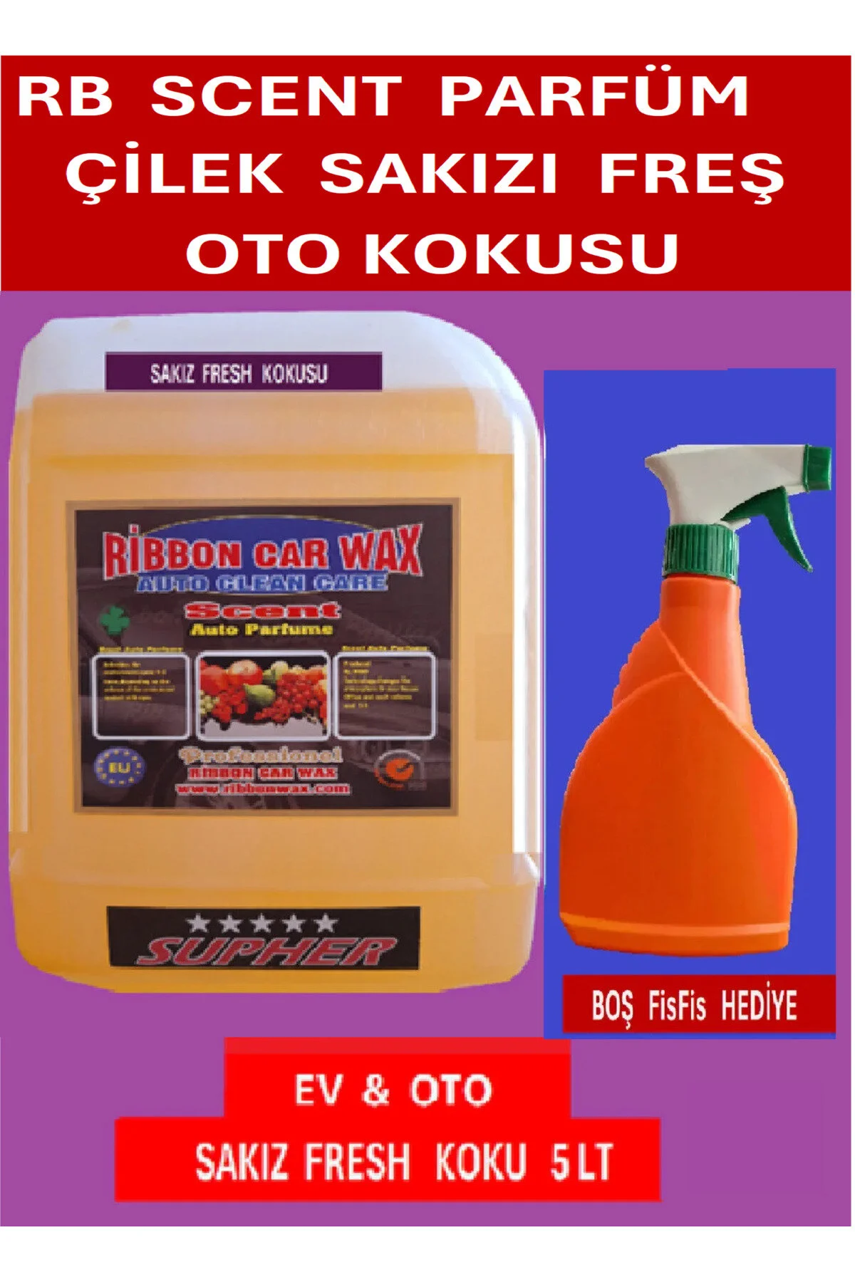 Rb Scent Oto Kokusu Çilek Sakızı Freşh Kokusu 5 Lt Meyva