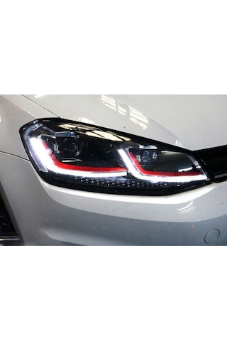 Autogp Vw Golf 7 Ön Lambası Far Bi-xenon 2012 / 2016 J Model Kırmızı 7.5 Görünüm