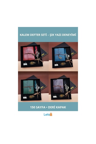Kaliteli Deri Mürekkepli Günlük Defter Ve Divit Kalem Seti Çok Renkli