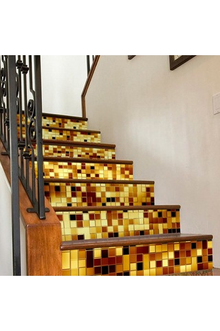 Geekyou 6 Adet Pvc Merdiven Sticker, 100x18 Cm, Anti-bakteriyel, Nem Koruyucu, Kolay Kurulum, Ev Dekorasyonu, Kesilebilir - Lt6p004 Model 4 Diğer