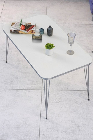 Zigon Sehpa Kr Ve Orta Sehpa Kr Set Gümüş Beyaz Tel