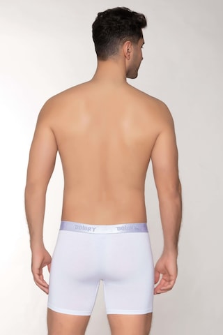 Dowry Erkek Modal Boxer Logo Lastikli Uzun Beyaz Beyaz