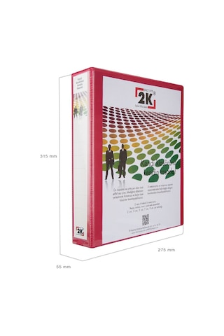 2K Evrak Sunum Tanıtım Firma Klasörü A4 Pvc 5 cm 2 Halkalı 350 Yaprak Kapasiteli Ring Binder File 27,5x32 cm