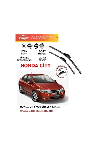 Honda City Cam Muz Muz Silecek Takımı 1.4 Motor Araca Özel Aparat 2006 - 2011 Arası