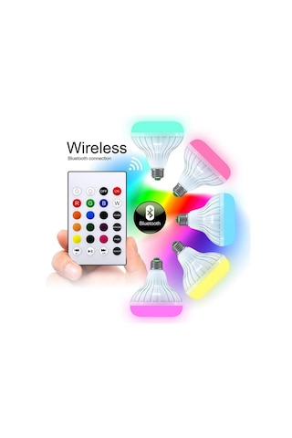 Kingboss 12 Renkli Kumandalı Bluetooth Hoparlör Akıllı Led Ampul