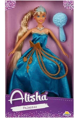 0835 Sun-rst-sıs-mnk Alisha Prenses Uzun Saçlı Aksesuarlı Bebek Set 29 Cm 3renk - Çok Renkli
