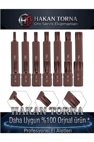 Rico Kısa Uzun 14 Parça T20 T25 T30 T40 T45 T50 T55 Torx Bits Uç Kaplamalı Torks Tork Uç