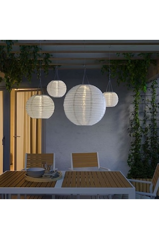 Ikea Solvınden Led'li Güneş Enerjili Aydınlatma, Beyaz, 45 Cm, Güneş Enerjili