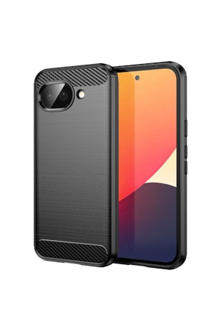 Microcase Google Pixel 10a İle Uyumlu Brushed Carbon Fiber Silikon Kılıf - Siyah Al3332