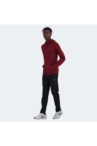 Slazenger RICH Erkek Fermuarlı Kapüşonlu Cepli Bordo Eşofman Takımı