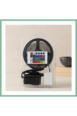 Bşkvirgo 5m Rgb Şerit Led Ip65 Kumandalı Adaptörlü Smd2835 54 Led/m Bsk2026