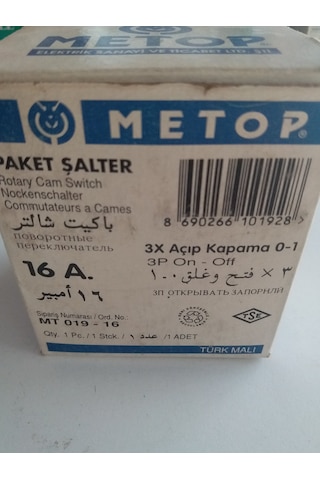 3X16 AMPER TRİFAZE AÇMA KAPAMA ŞALTERİ