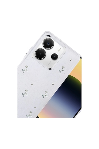 Xiaomi Redmi Note 14 4g Fiyonk Desenli Kapak - Desen 4 Beyaz