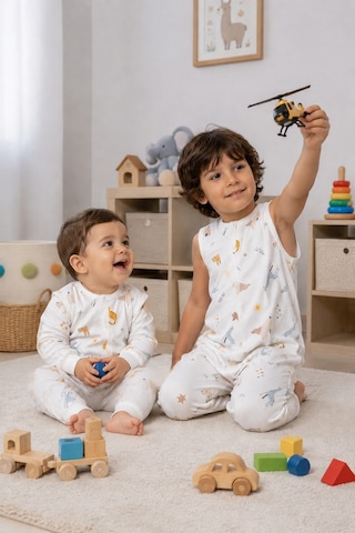 Babyhola Çıkarılabilir Kollu Fermuarlı Uyku Tulumu 1-8 Yaş Pazen 4 Mevsim 2701 Mavi